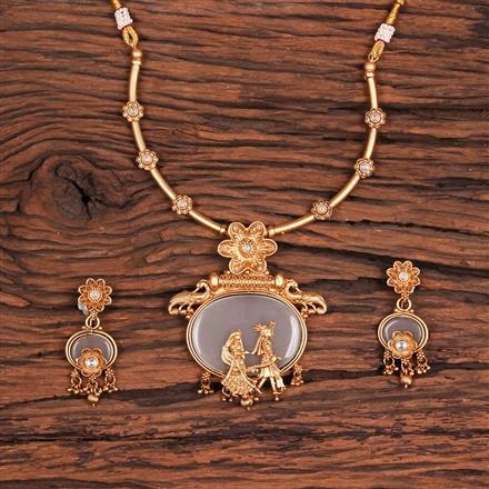 Antique Classic Necklace With Matte Gold Plating