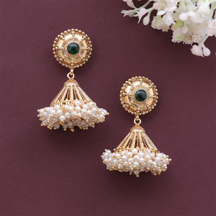 Antique Peacock Jhumki With Gold Plating