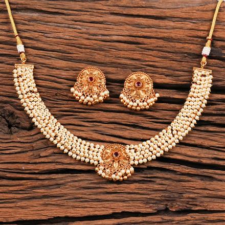 Antique Classic Necklace With Matte Gold Plating