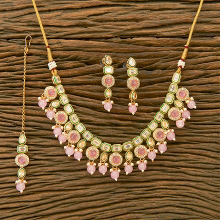 Antique Beads Necklace With Gold Plating