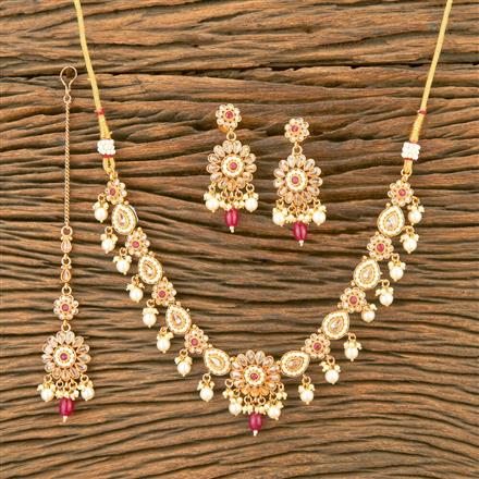 Antique Stone Necklace With Gold Plating