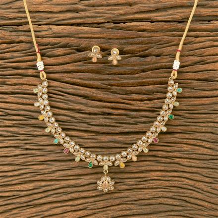 Antique Delicate Necklace With Mehndi Plating