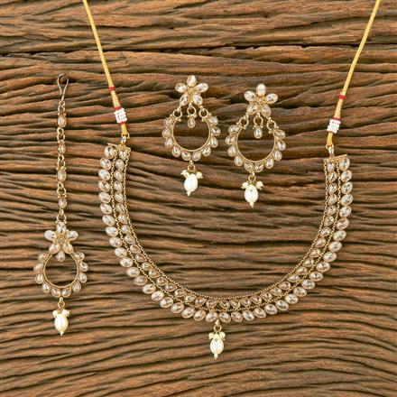 Antique Classic Necklace With Mehndi Plating