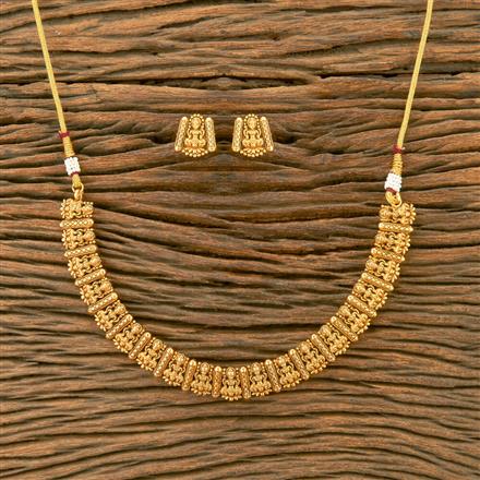 Antique South Indian Necklace With Matte Gold Plating