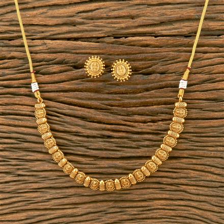 Antique Delicate Necklace With Matte Gold Plating