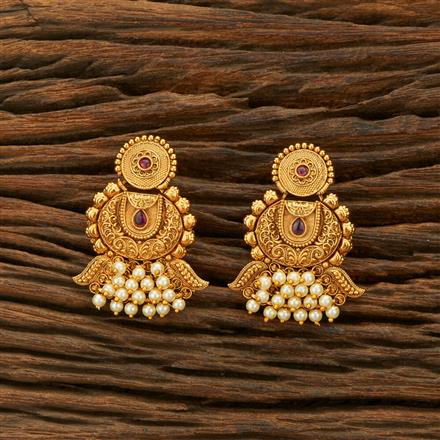 Antique Delicate Earring With Matte Gold Plating