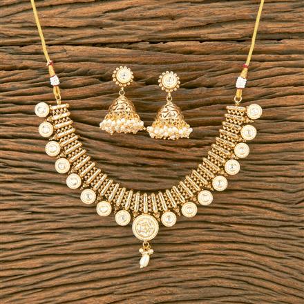 Antique Classic Necklace With Matte Gold Plating