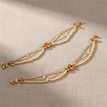 Antique Moti Payal With Gold Plating