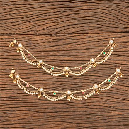 Antique Pearl Payal With Gold Plating