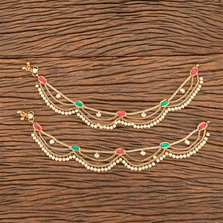 Antique Pearl Payal With Gold Plating