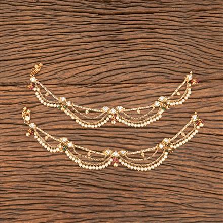 Antique Pearl Payal With Gold Plating