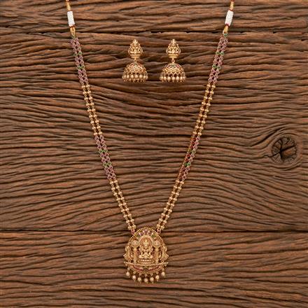 Antique South Indian Necklace With Matte Gold Plating