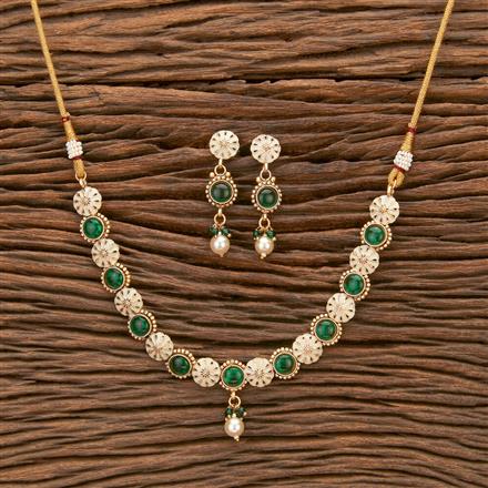 Antique Meenakari Necklace With Matte Gold Plating