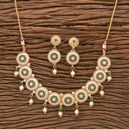 Antique Classic Necklace With Matte Gold Plating