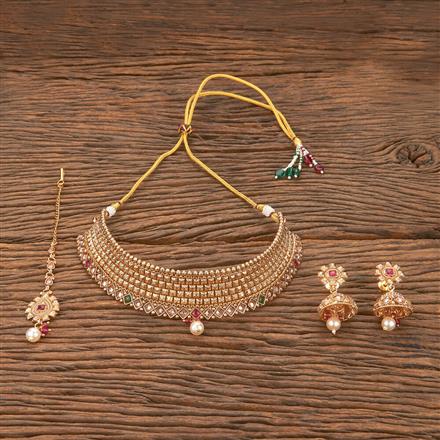Antique Mukut Necklace With Gold Plating