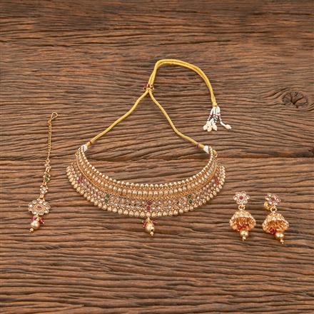 Antique Mukut Necklace With Gold Plating