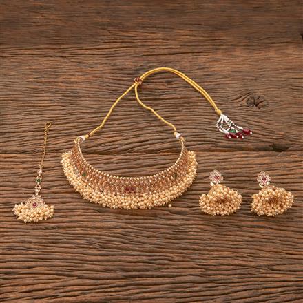 Antique Mukut Necklace With Gold Plating