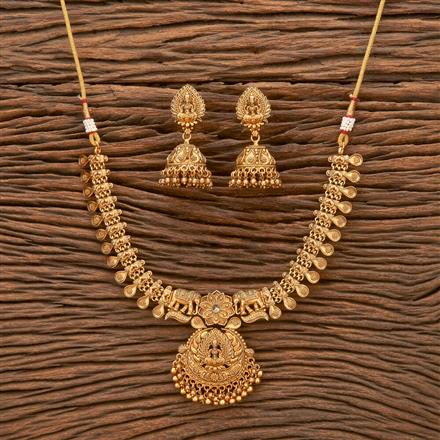 Antique South Indian Necklace With Matte Gold Plating