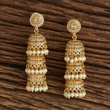 Antique Triple Jhumki With Gold Plating