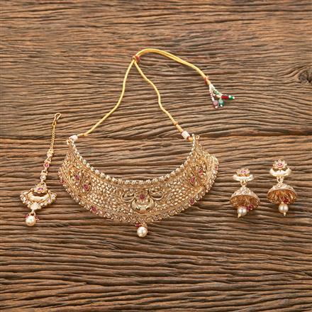 Antique Mukut Necklace With Gold Plating