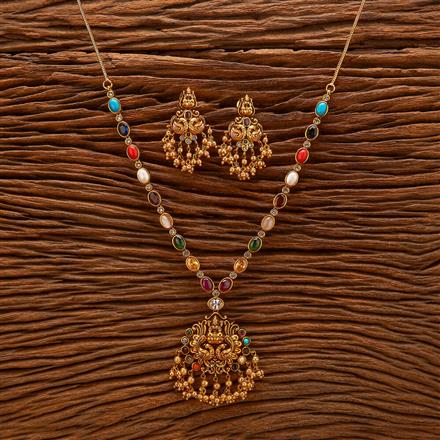 Antique South Indian Necklace With Matte Gold Plating