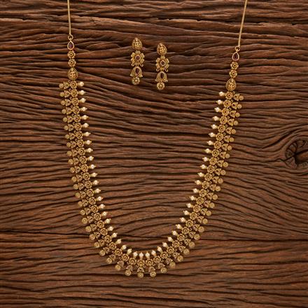 Antique South Indian Necklace With Matte Gold Plating