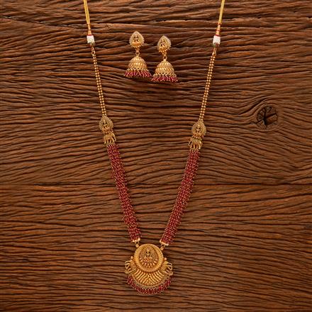 Antique Temple Necklace With Matte Gold Plating