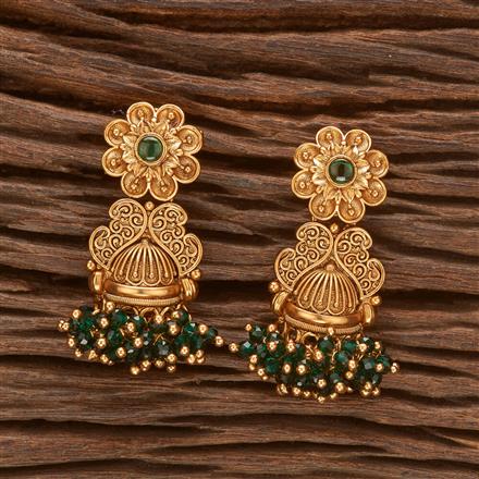 Antique Classic Earring With Matte Gold Plating