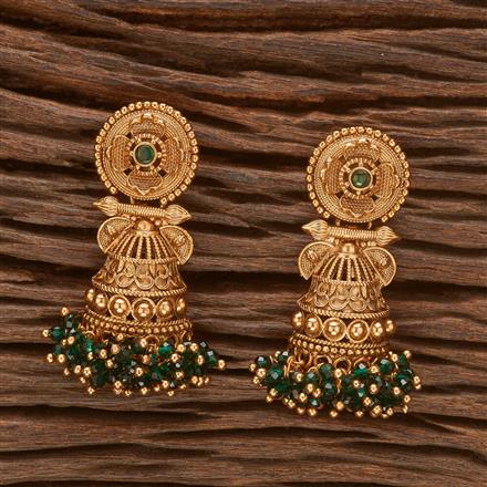 Antique Classic Earring With Matte Gold Plating