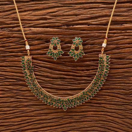 Antique Classic Necklace With Matte Gold Plating