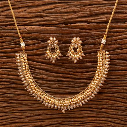 Antique Classic Necklace With Matte Gold Plating