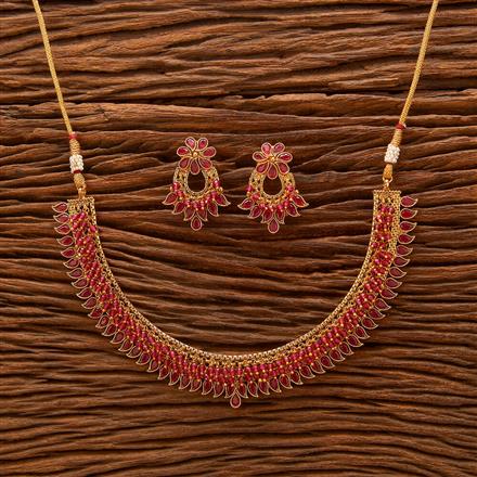 Antique Classic Necklace With Matte Gold Plating