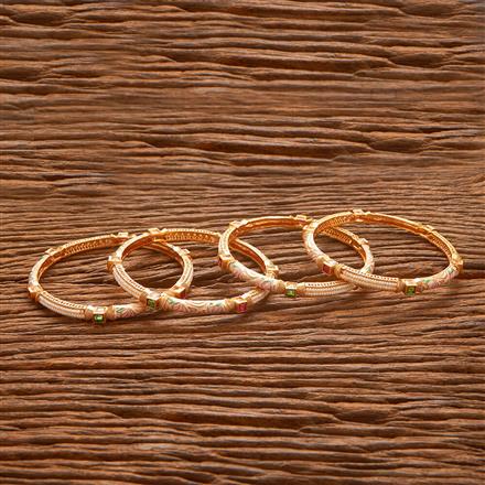 Antique Meenakari Bangles With Matte Gold Plating