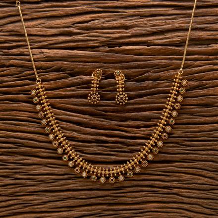 Antique South Indian Necklace With Matte Gold Plating