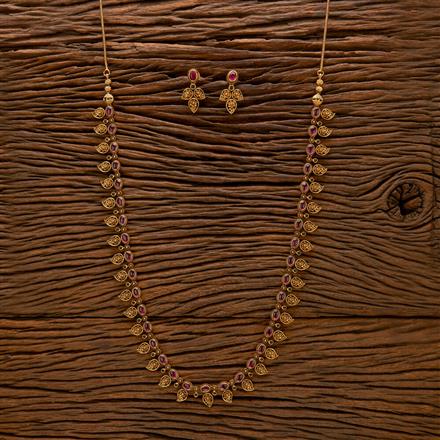 Antique South Indian Necklace With Matte Gold Plating