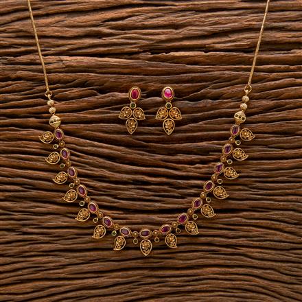 Antique South Indian Necklace With Matte Gold Plating