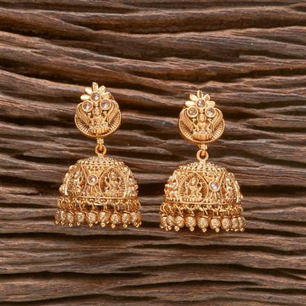 Antique South Indian Earring With Matte Gold Plating