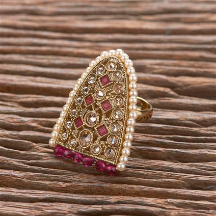 Antique Adjustable Ring With Mehndi Plating