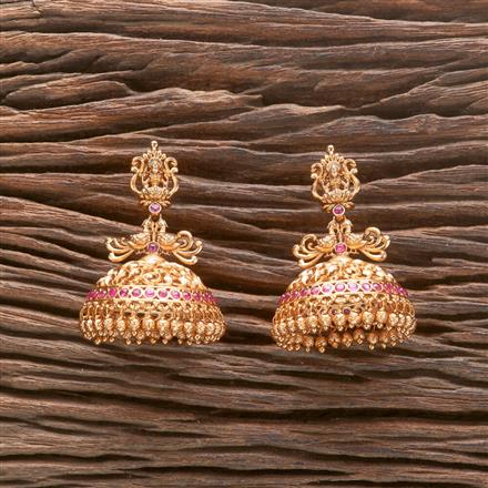 Antique Temple Earring With Matte Gold Plating