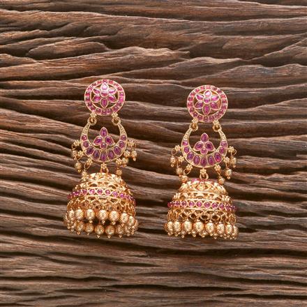 Antique Chand Earring With Matte Gold Plating