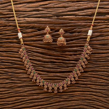 Antique South Indian Necklace With Matte Gold Plating