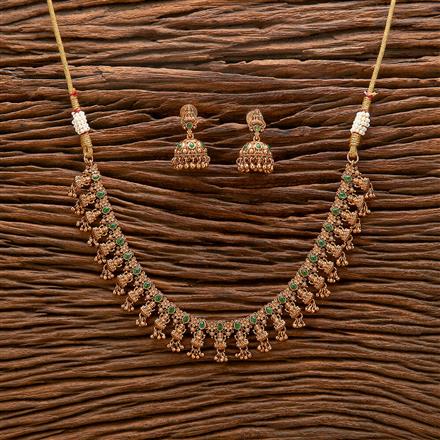 Antique Temple Necklace With Matte Gold Plating