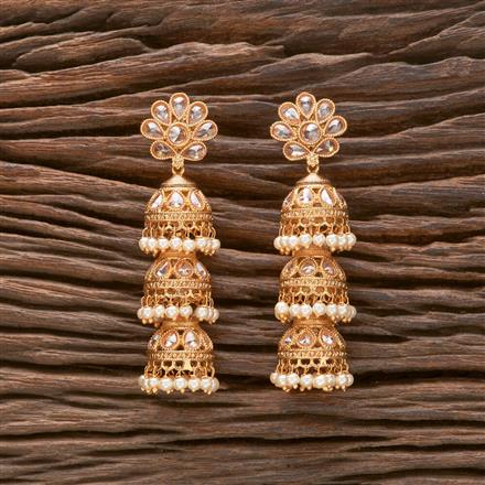 Antique Triple Jhumki With Gold Plating