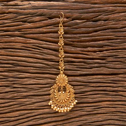Antique Pearl Tikka With Matte Gold Plating
