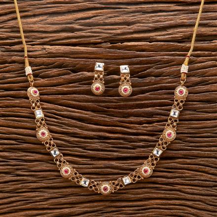 Antique Delicate Necklace With Matte Gold Plating