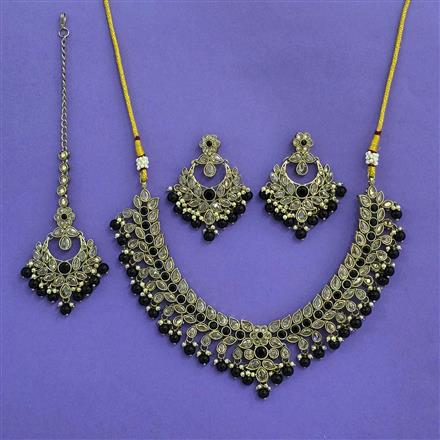 Antique Classic Necklace With Mehndi Plating