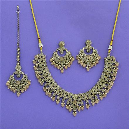 Antique Classic Necklace With Mehndi Plating