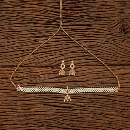 Antique Moti Necklace With Gold Plating