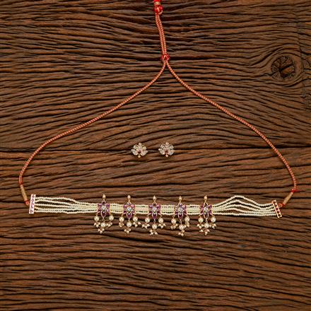 Antique Pearl Necklace With Gold Plating