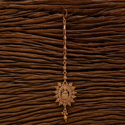 Antique South Indian Tikka With Matte Gold Plating